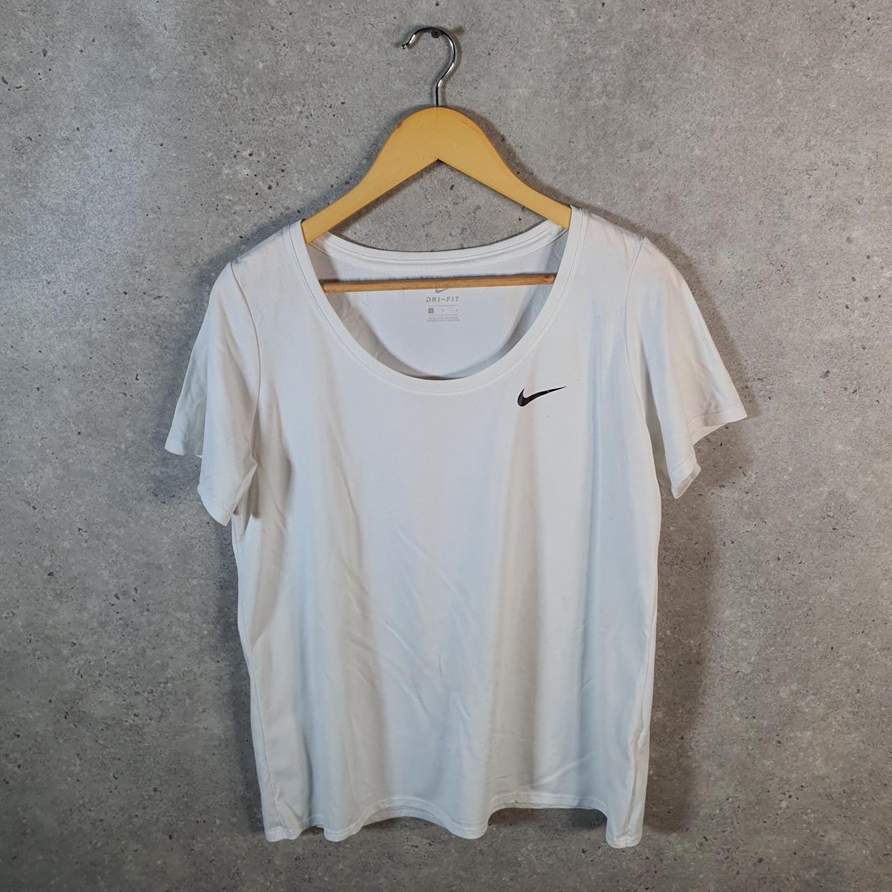 Vintage Nike Golf Dri Fit T Shirt Shirt Womens Large White Logo Athletic C9797
