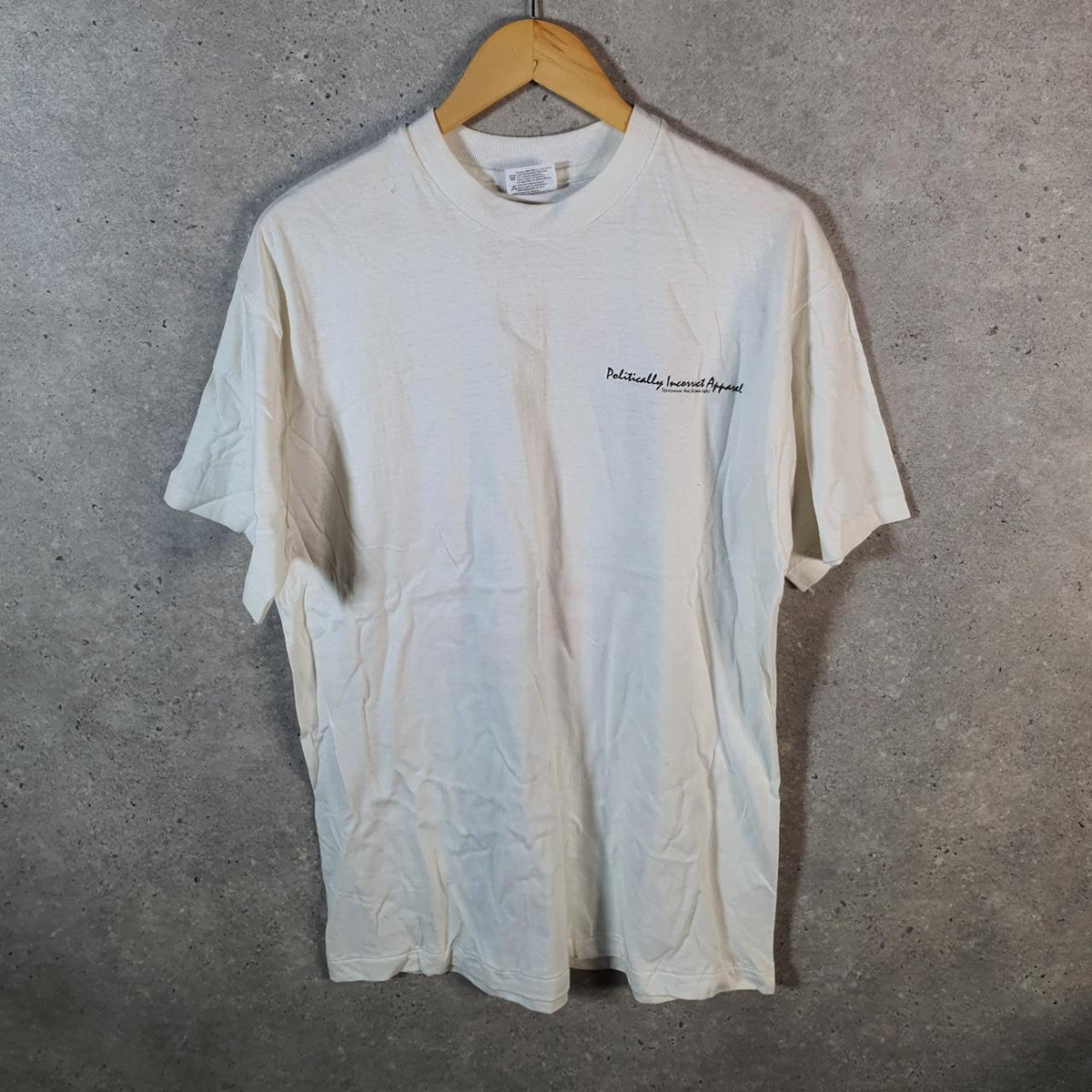 Vintage Hanes Beefy Radical Conservative 90s USA Single Stitch T Shirt Men’s Large White Big Fish Vintage