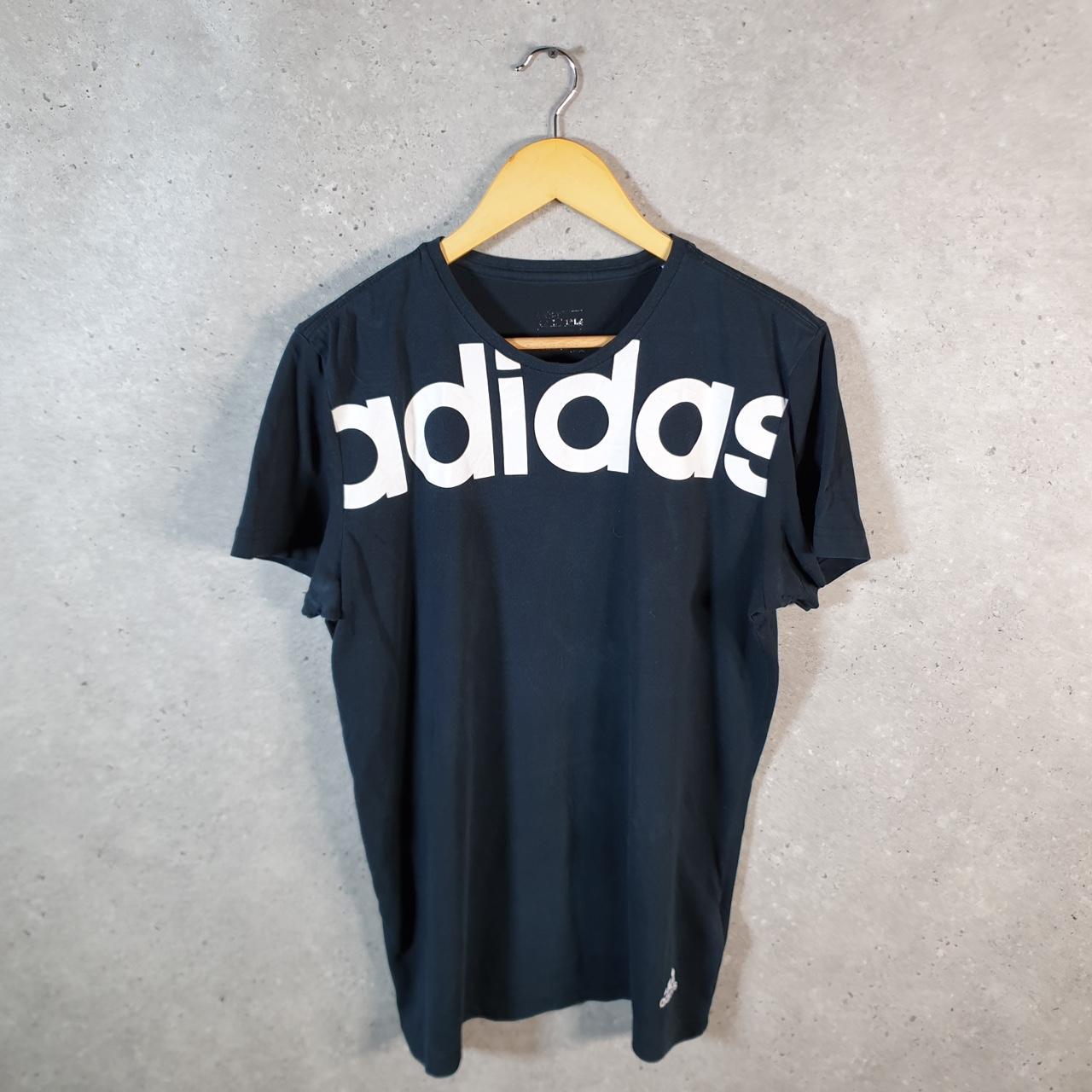 Vintage Adidas Spellout T Shirt Shirt Men’s Small Black Three Stripes Logo Athletic C9870