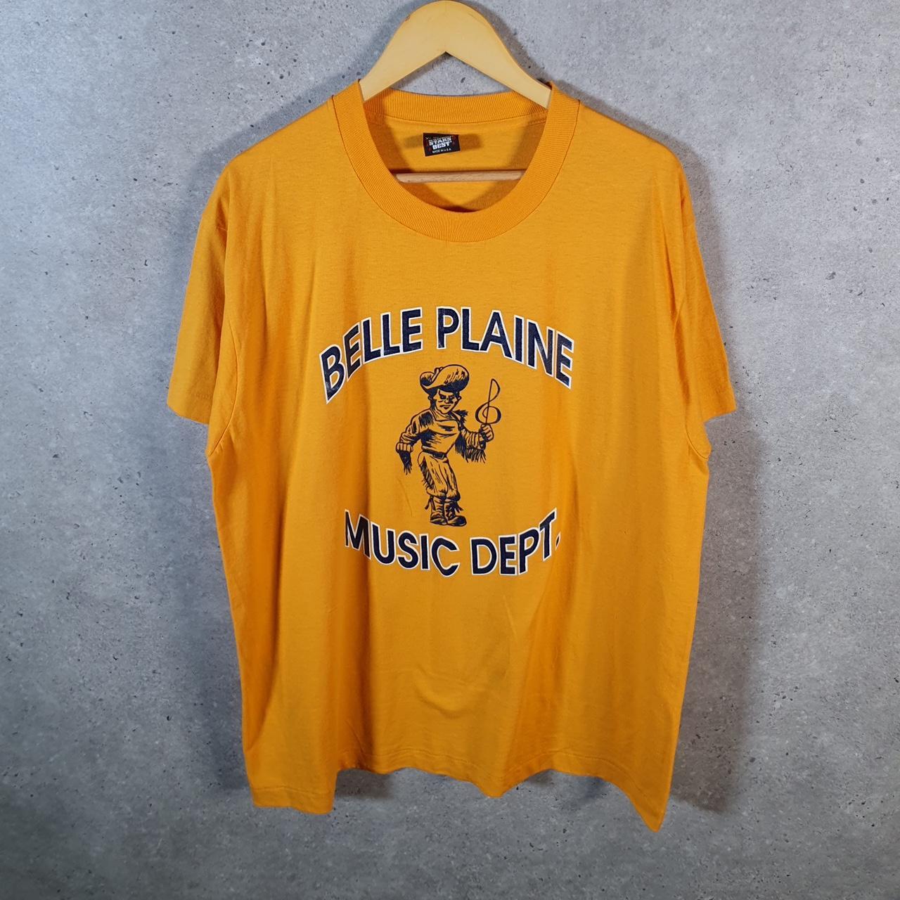 Vintage Screen Stars Belle Plaine Music Dept Single Stitch T Shirt Men’s XL Orange