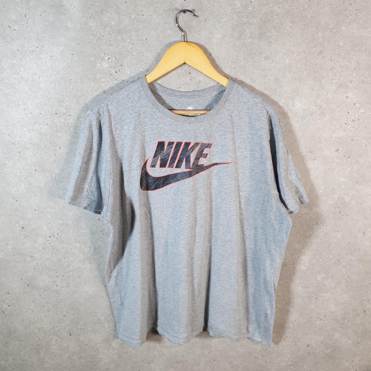 Vintage Nike Club T Shirt Men’s Large Spellout Grey Swoosh Athletic