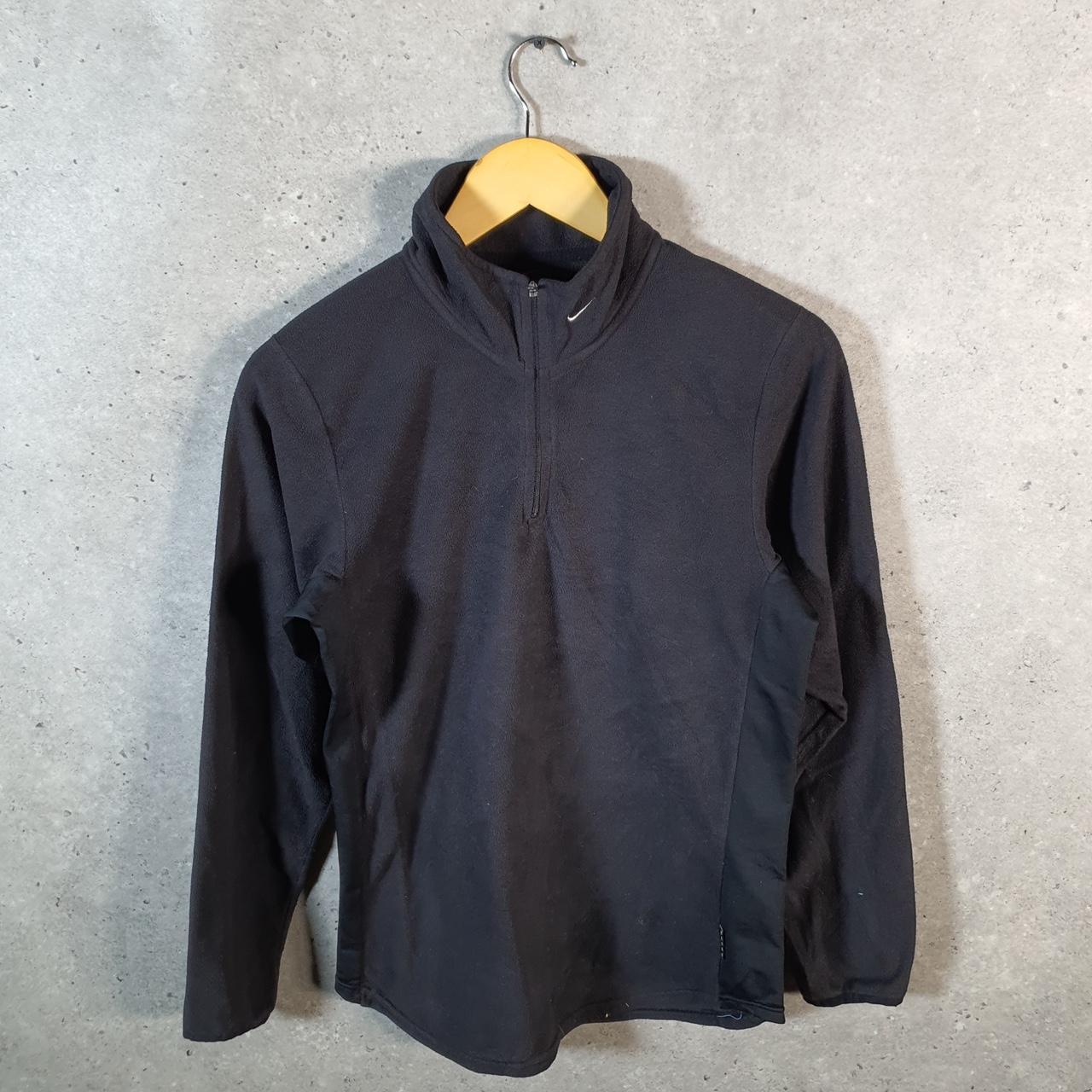 Vintage Nike Fleece Sweatshirt Womens Medium Black Y2K 1/4 Zip Pullover