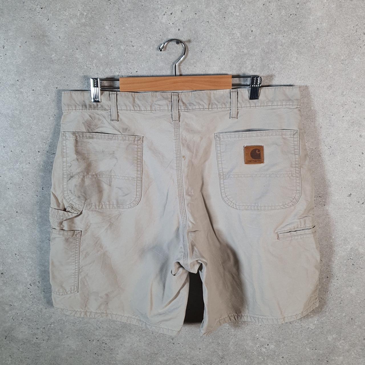 Vintage Carhartt Baggy Carpenter Shorts Jorts Cargo Men’s W38 Beige Relaxed Fit Workwear A4864