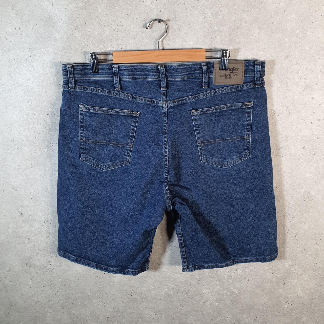 Vintage Wrangler Denim Shorts Jorts Cargo Men’s W38 Relaxed Blue Baggy Cotton
