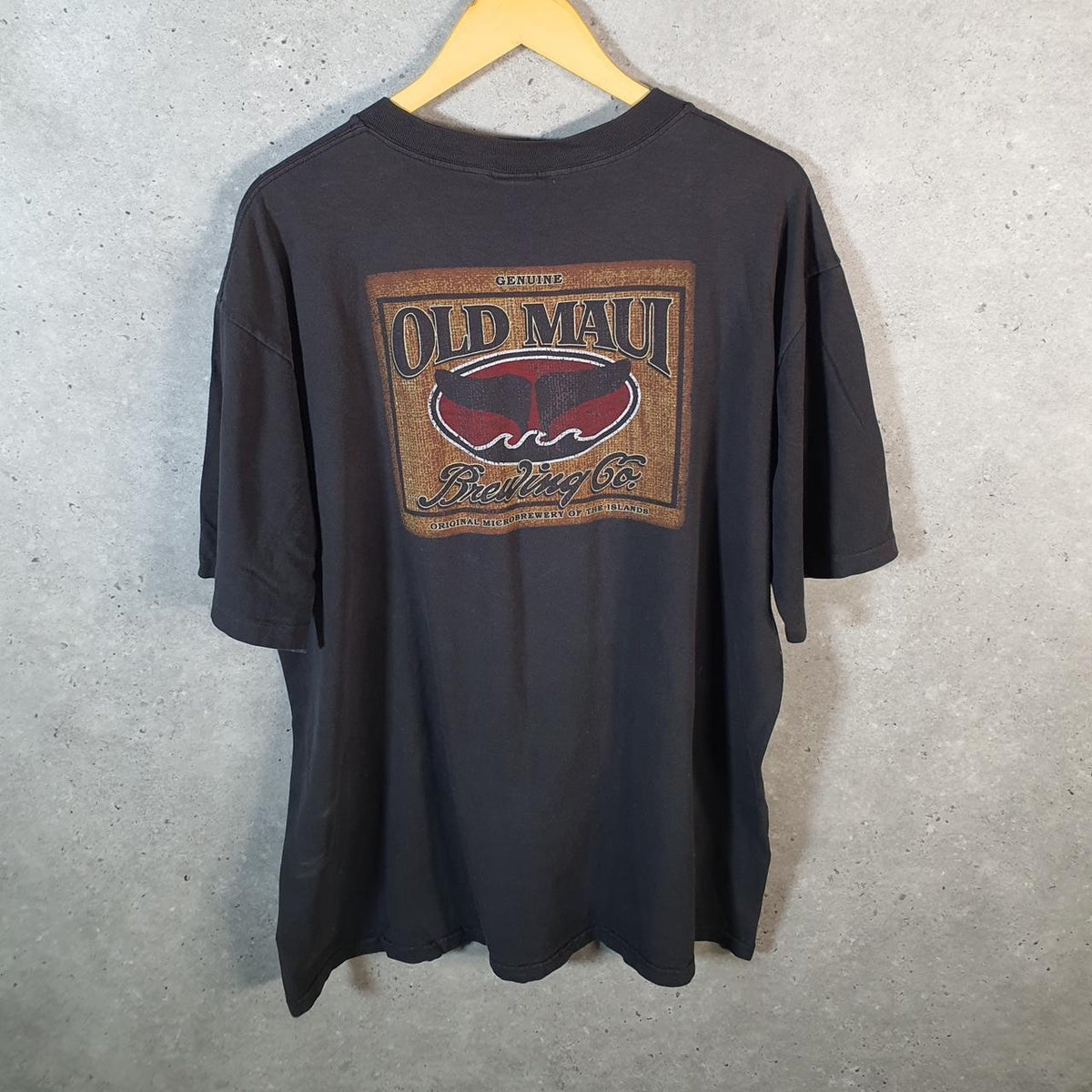Vintage Crazy Shirts Old Maui Brewery 90s USA Single Stitch T Shirt Men’s XL Black