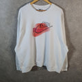 Vintage Nike Club Sweatshirt Men’s 2XL White Swoosh Y2K Pullover Logo