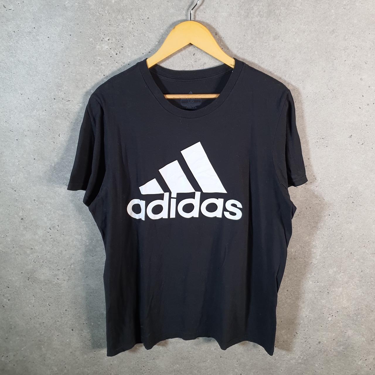 Vintage Adidas Amplifier T Shirt Men’s Large Black Three Stripes Logo Athletic