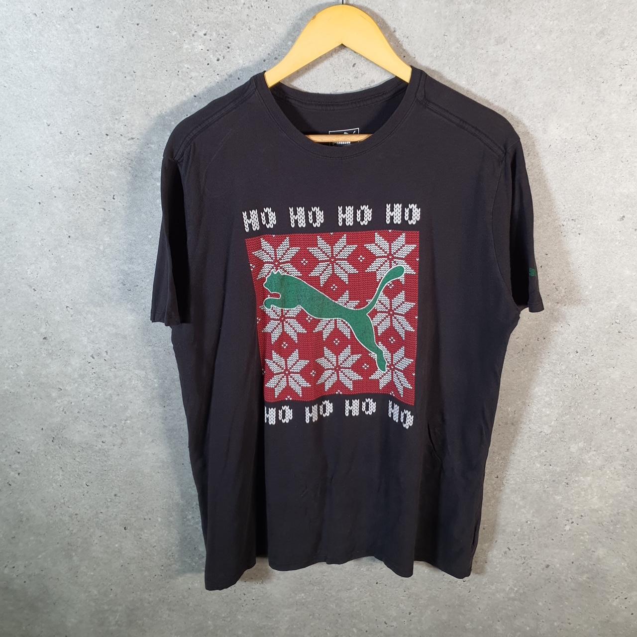 Vintage Puma Spellout T Shirt Mens Medium Black sports Logo Athletic