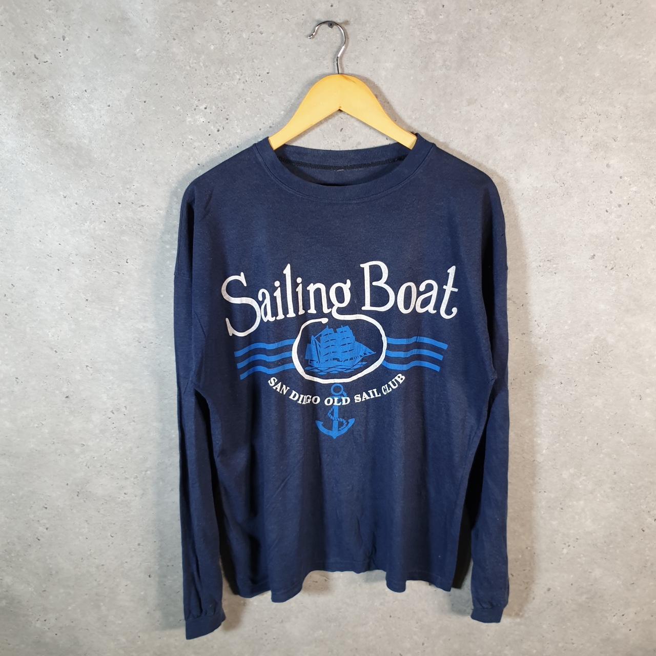 Vintage Sailing Boat San Diego Boat Club 90s T Shirt Men’s Large Navy Graphic