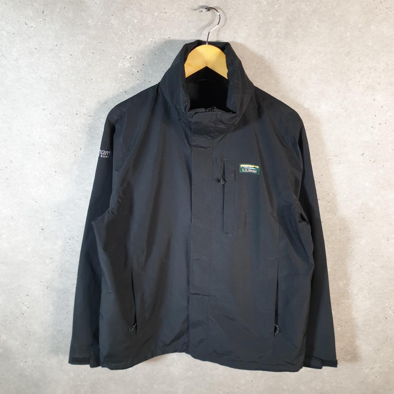 Vintage L.L. Bean Outdoors Nylon Jacket Mens M Black Waterproof Shell Coat