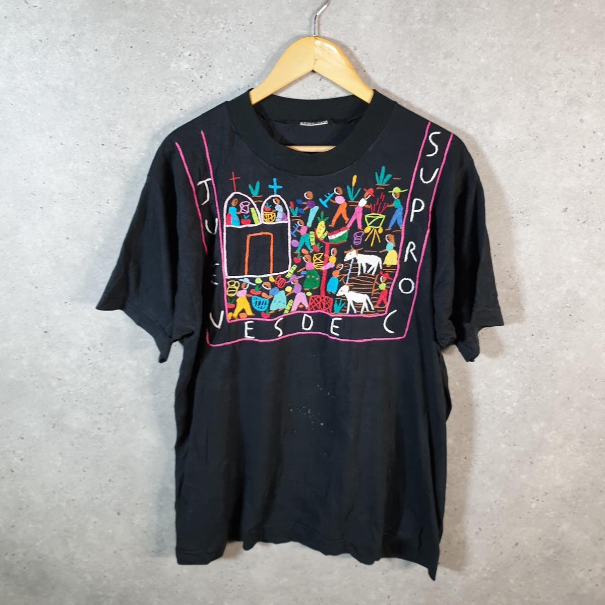 Vintage Corpus Printed Animal Graphic USA Single Stitch T Shirt Men’s Medium Black Big Fish Vintage