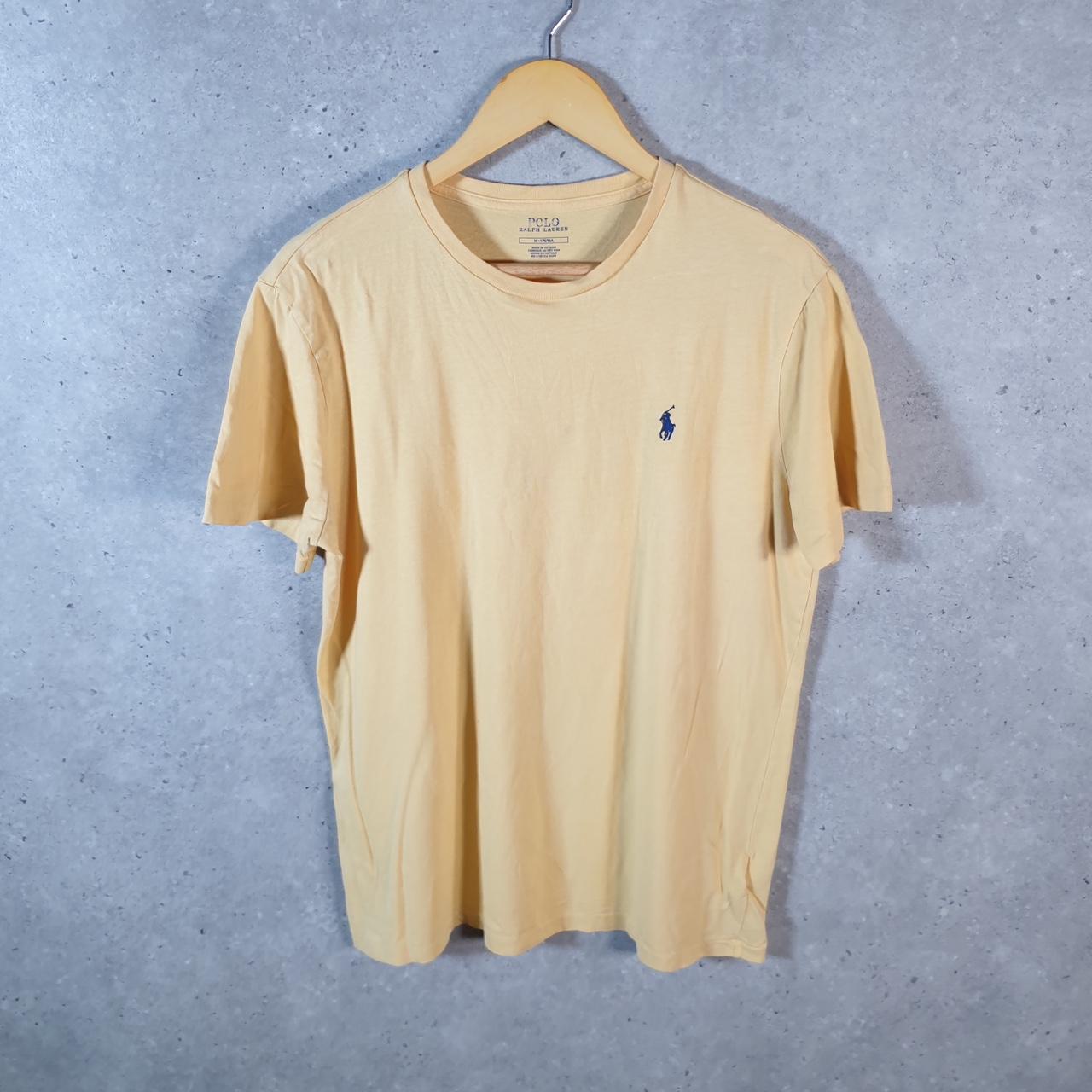 Vintage Ralph Lauren Polo T Shirt Men’s Medium yellow Embroidered Classic Fit Pony C9056