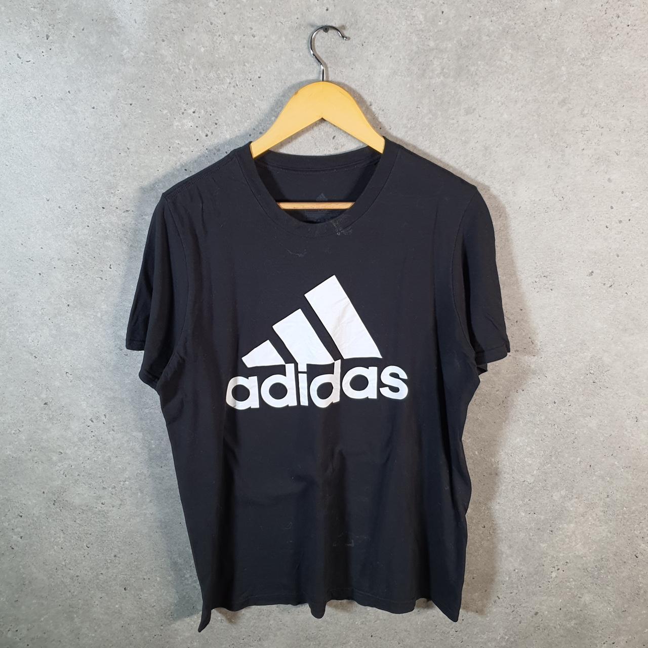 Vintage Adidas Amplifier T Shirt Men’s Large Black Three Stripes Logo Athletic
