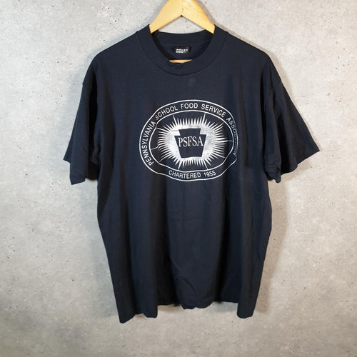 Vintage Best Fruit of the Loom Pennsylvania School USA Single Stitch T Shirt Men’s XL Black Big Fish Vintage