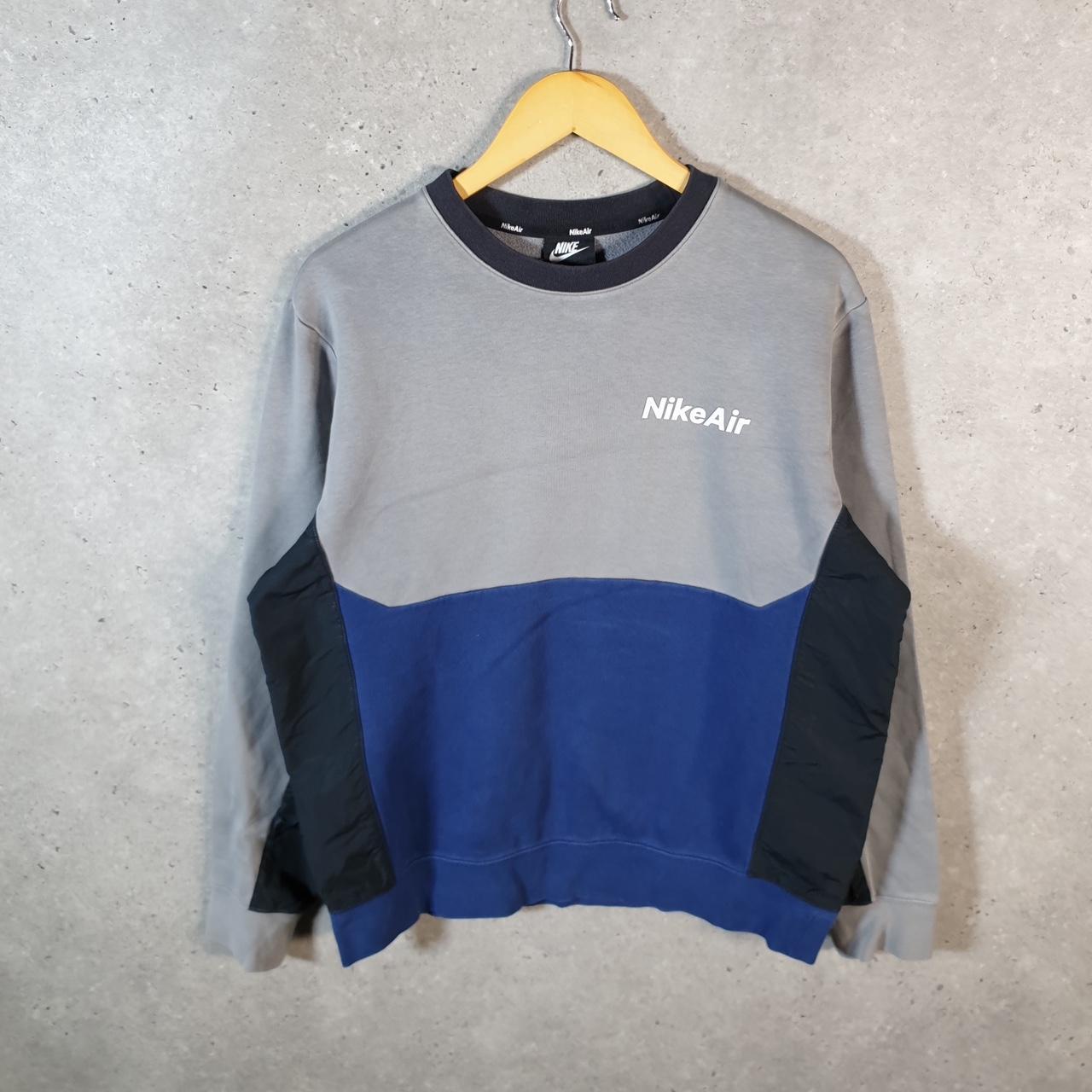 Vintage Nike Air Spellout Sweatshirt Mens Medium Grey Y2K Pullover Logo