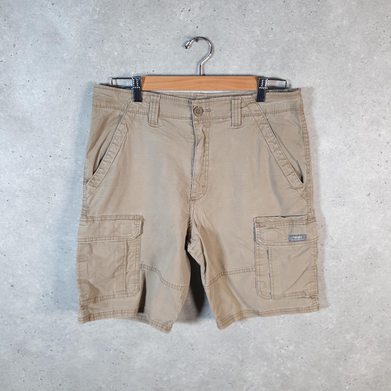 Vintage Wrangler Chino Shorts Jorts Cargo Men’s W33 Brown Baggy Cotton