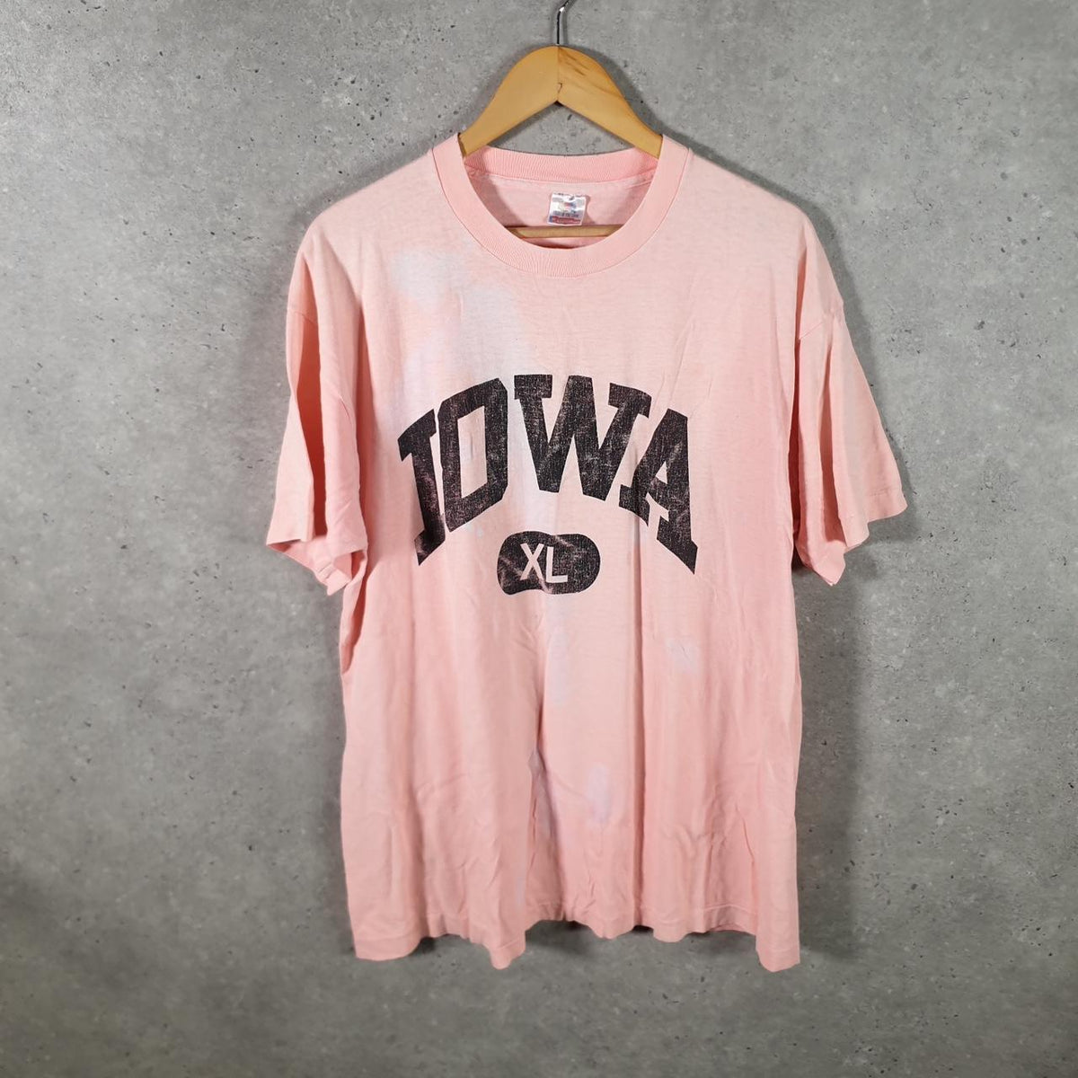 Vintage Fruit of the Loom Iowa XL USA Single Stitch T Shirt Men’s XL Pink 1