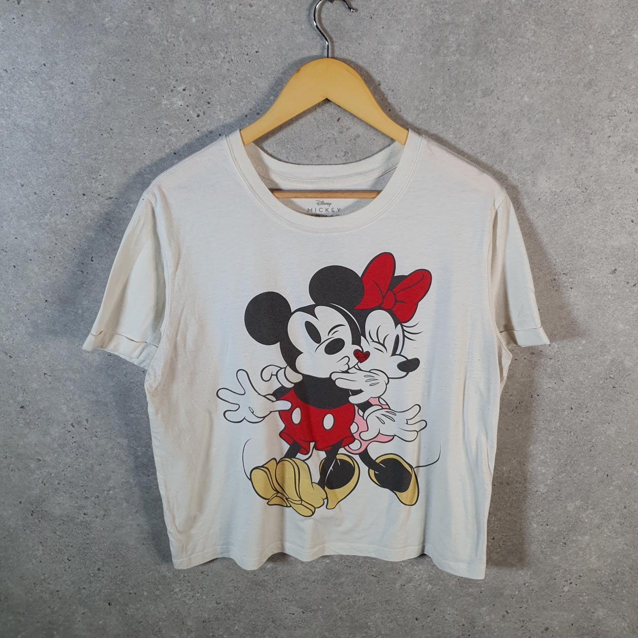 Vintage Disney Land Micky Mouse T Shirt Womens XL White Spellout Graphic