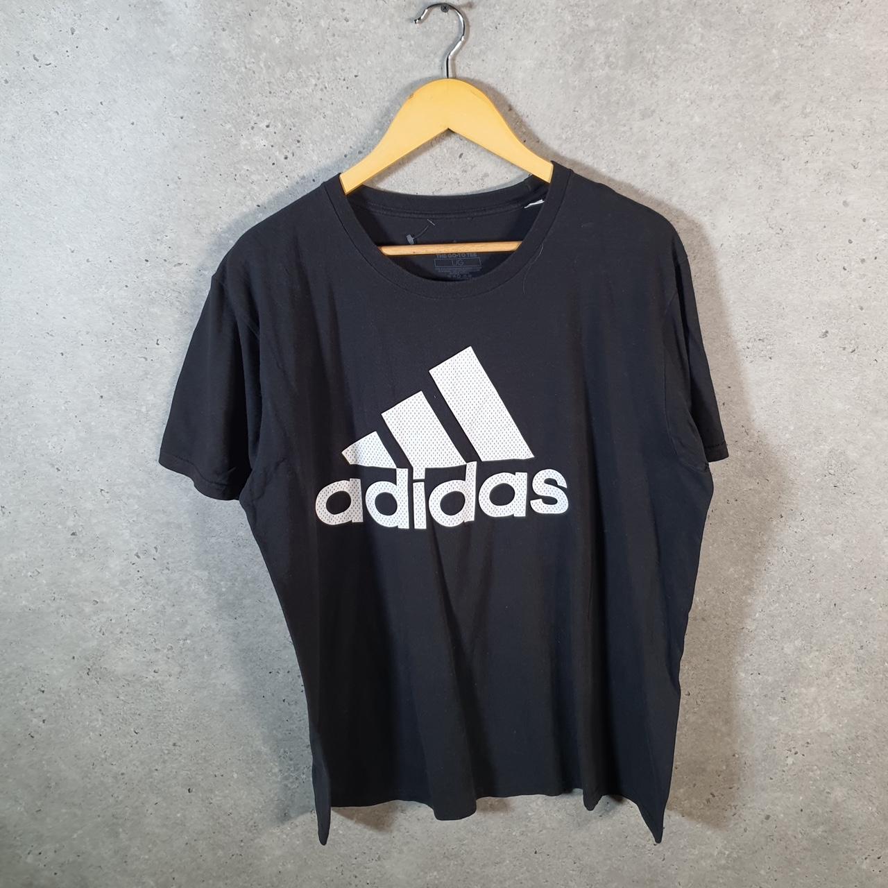 Vintage Adidas Go Tee T Shirt Shirt Men’s Large Black Three Stripes Logo Athletic