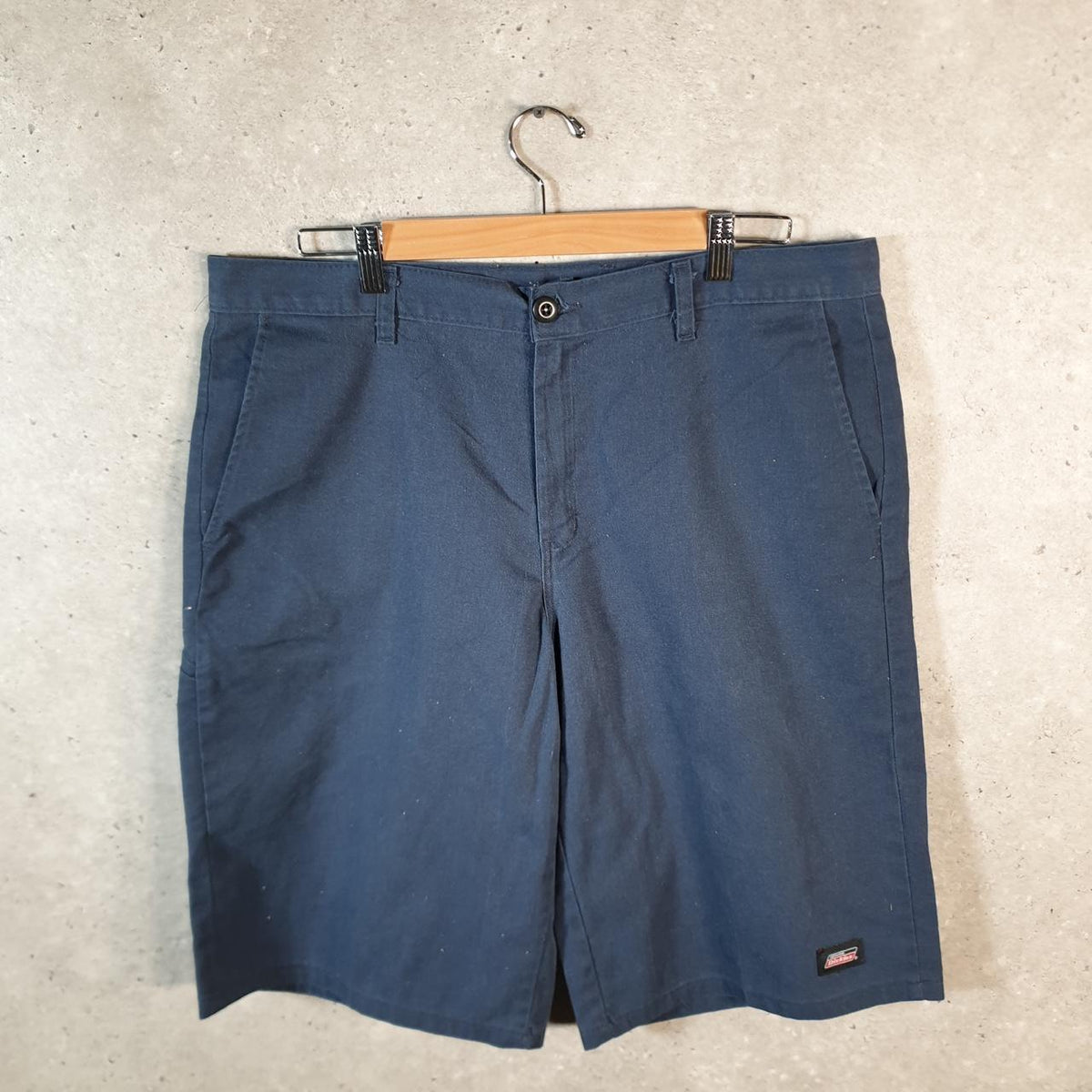 Vintage Dickies Baggy Chino Shorts Jorts Cargo Mens W36 Navy Blue Relaxed Fit