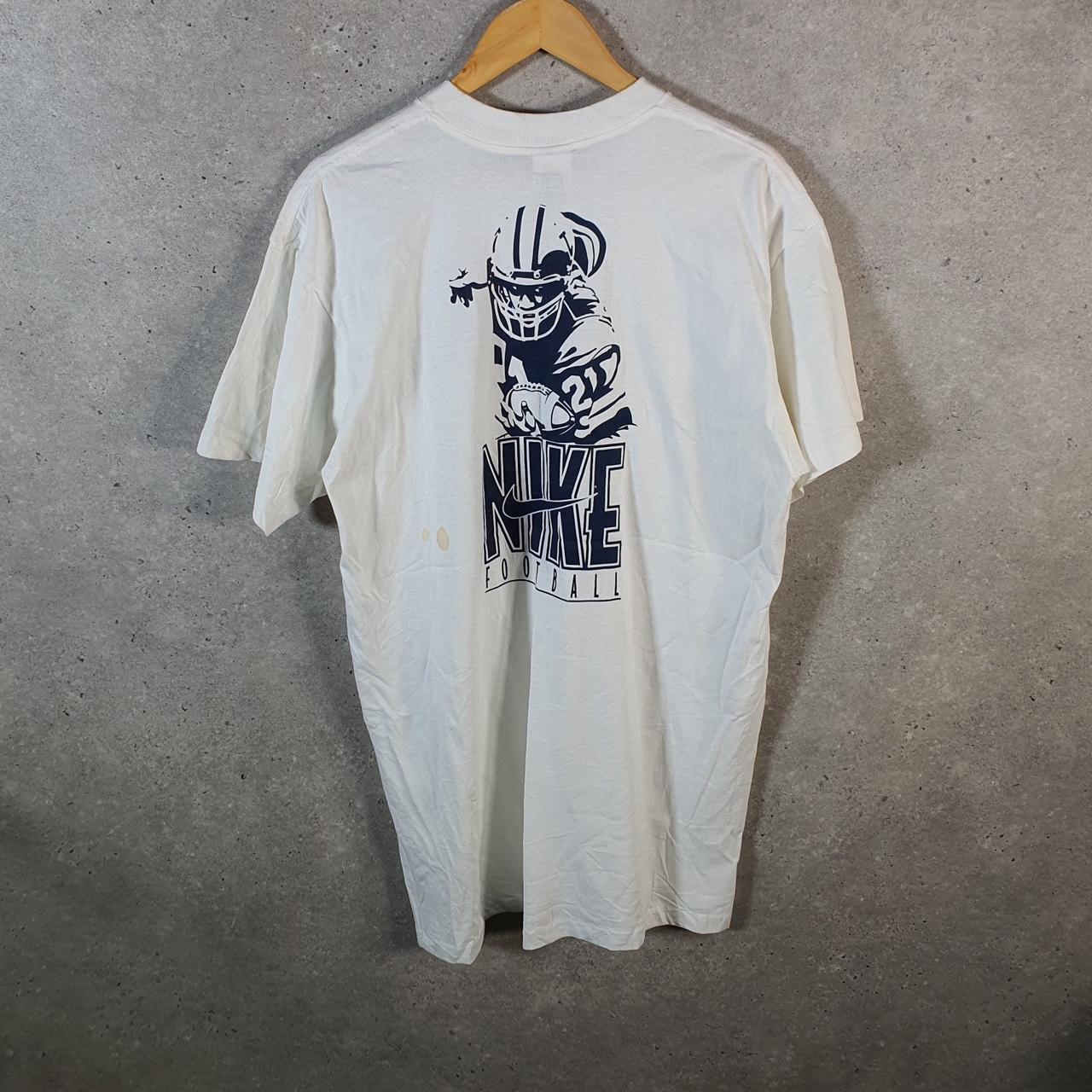 Vintage Nike Football 90s USA Spellout Single Stitch T Shirt Men’s 2XL White Big Fish Vintage