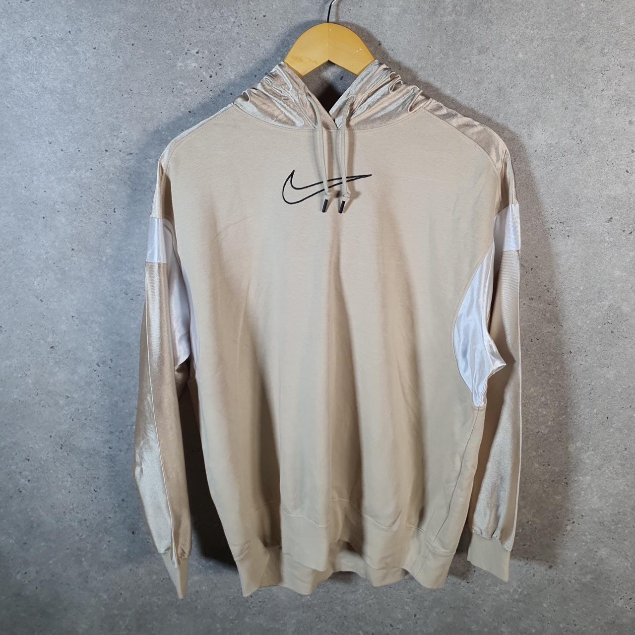 Vintage Nike Club Spellout Hoodie Men’s Small Brown Swoosh Y2K Pullover Logo