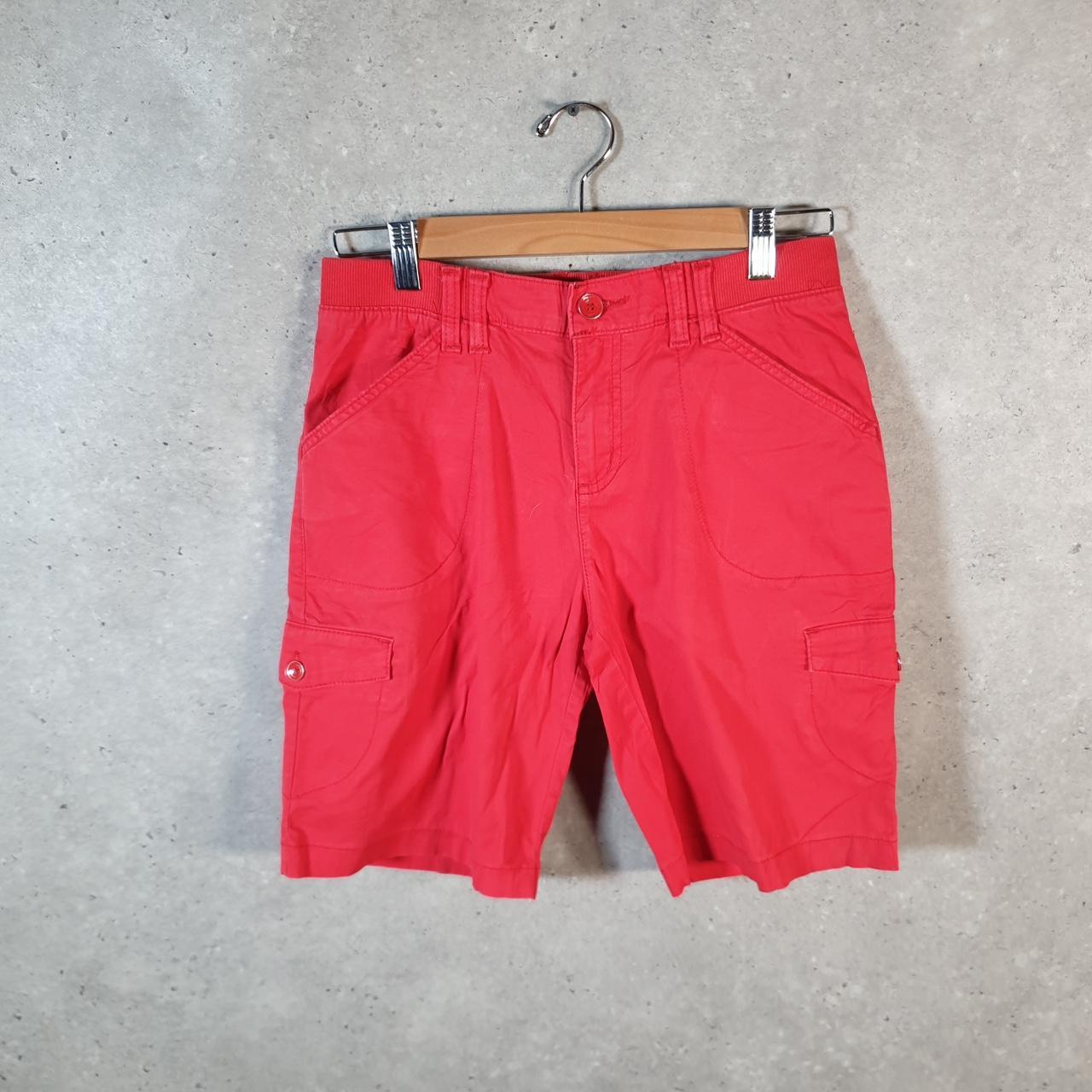 Vintage Lee Baggy Shorts Jorts Cargo Womens W28 Red Relaxed Cargo