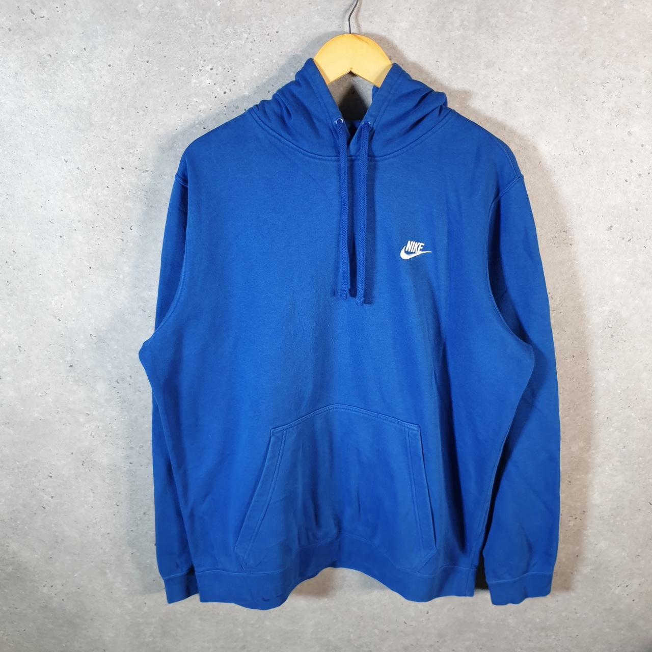 Vintage Nike Club Embroidered Hoodie Men’s XL Blue Swoosh Y2K Pullover