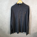 Vintage Ralph Lauren Polo 1/4 Zip Sweatshirt Men’s XL Tall Grey Cotton Pullover Pony