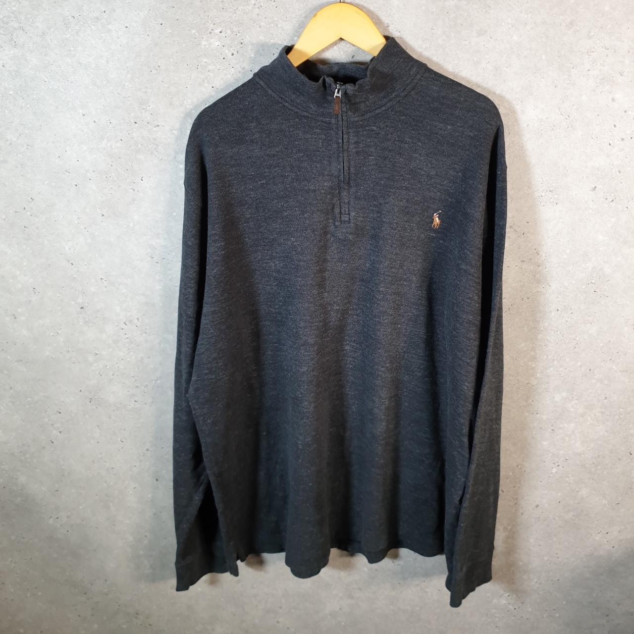Vintage Ralph Lauren Polo 1/4 Zip Sweatshirt Men’s XL Tall Grey Cotton Pullover Pony
