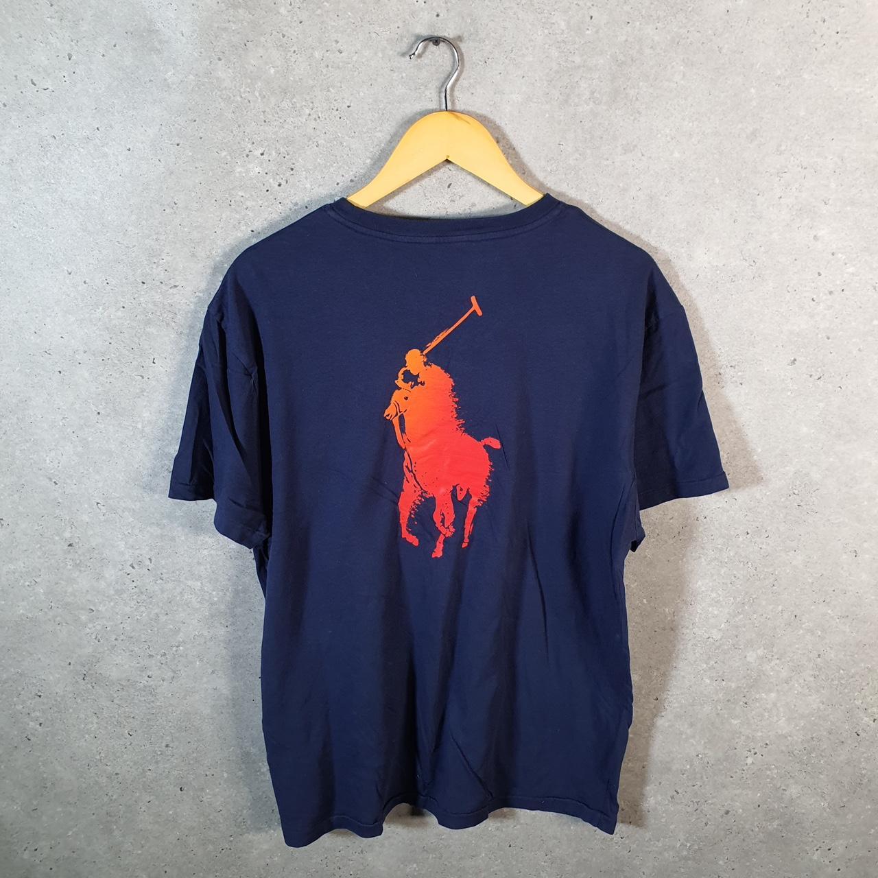 Vintage Ralph Lauren Polo Spellout T Shirt Men’s Medium Blue Classic Fit Pony