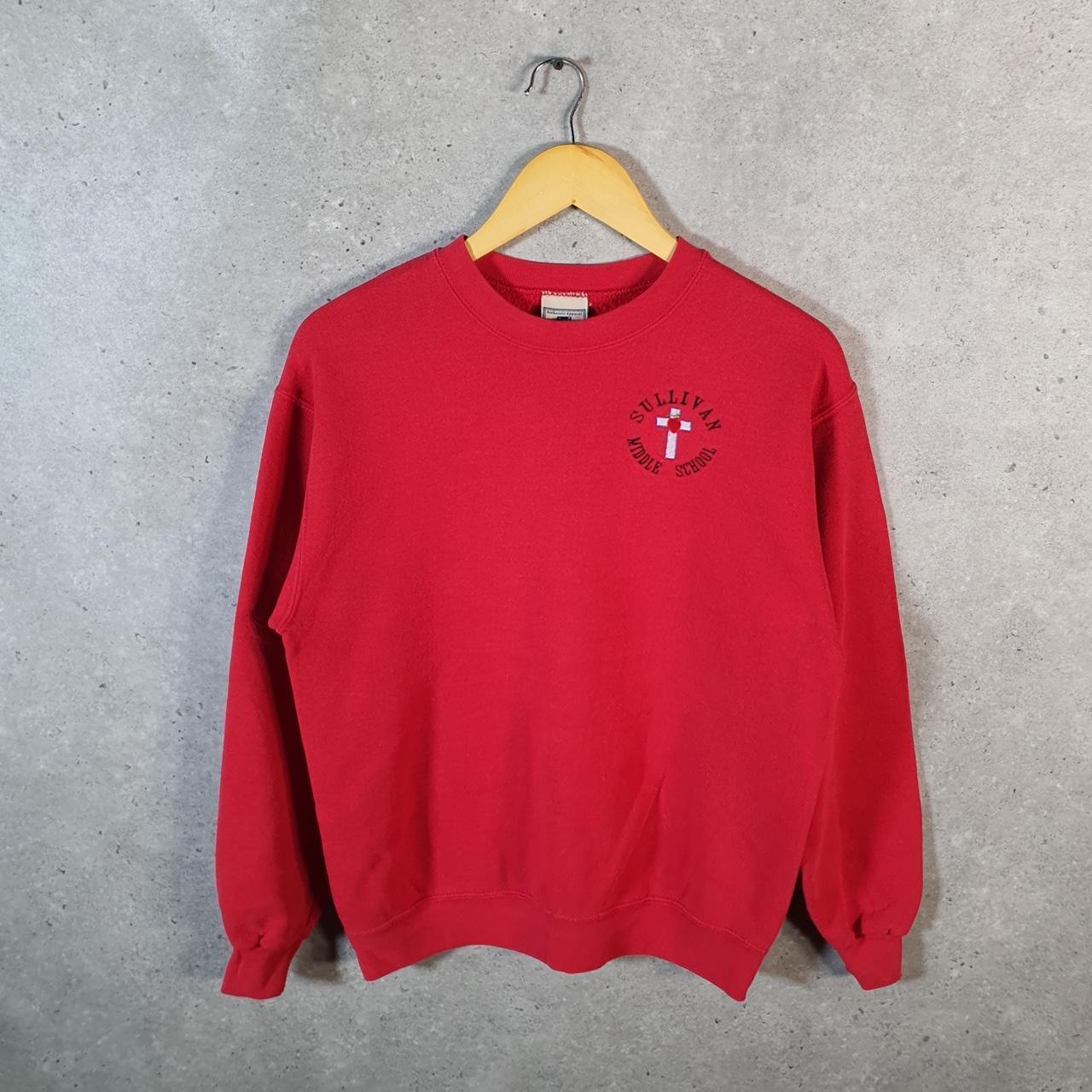 Vintage Lee Heavyweight Sweatshirt Men’s Small Red USA Sullivan School Embroidered