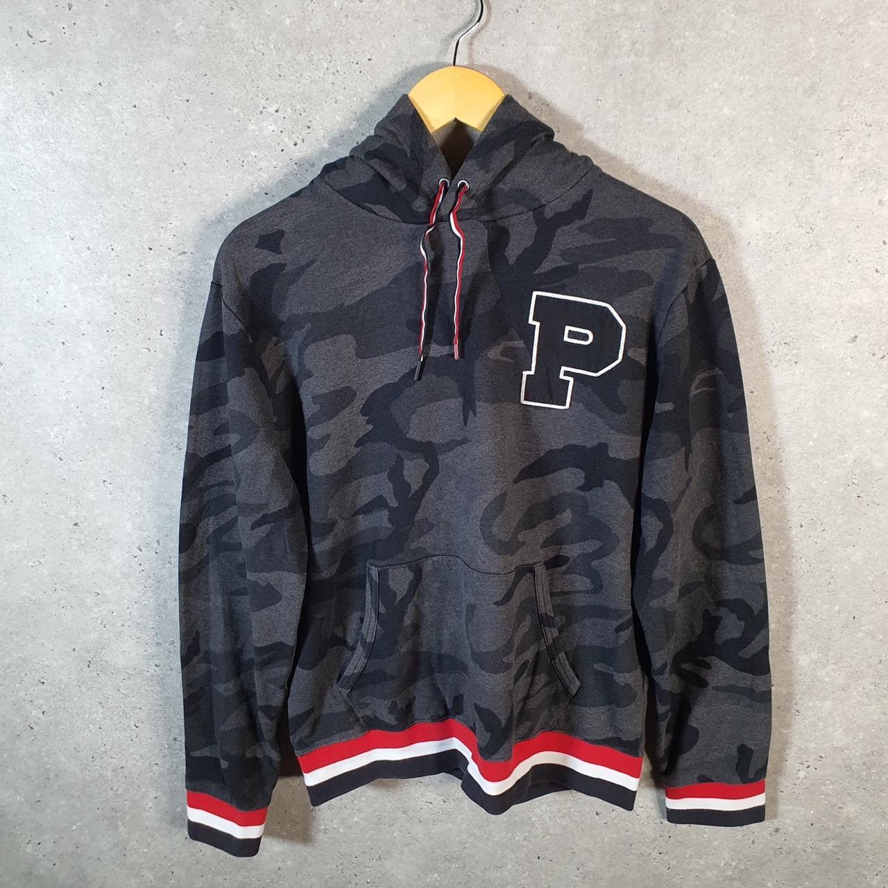 Vintage Ralph Lauren Polo P Crest Badges Hoodie Men’s M Grey Cotton Pullover Pony