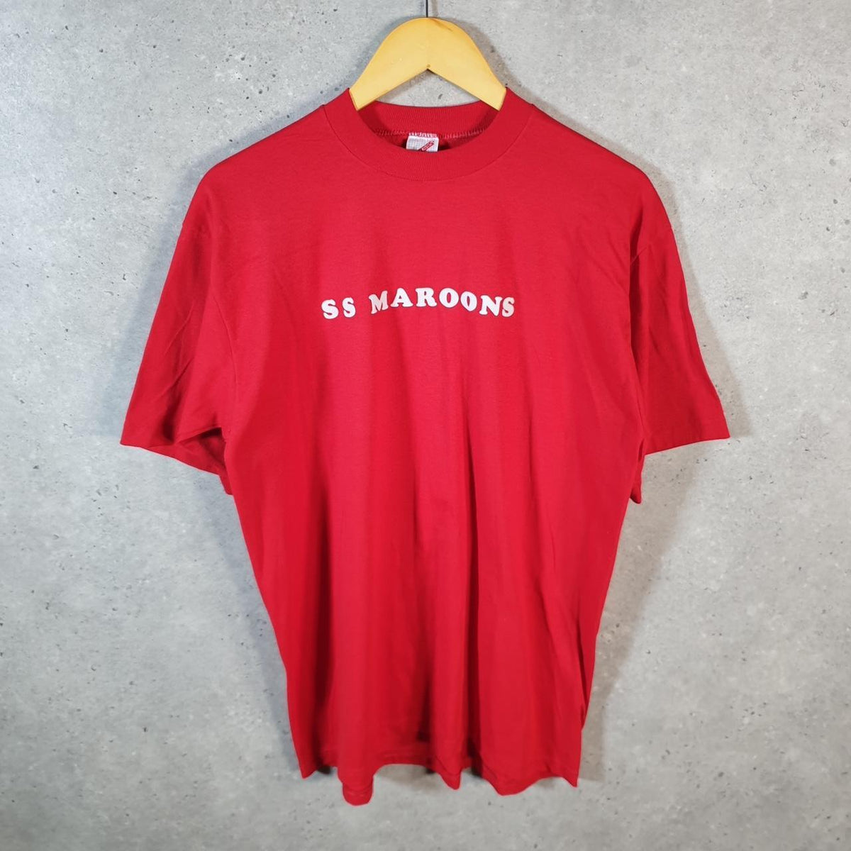 Vintage Jerzees SS Maroons USA 90s Single Stitch T Shirt Men’s XL Red C8954