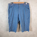 Vintage Lee Baggy Shorts Jorts Cargo Womens W36 Blue Relaxed Denim