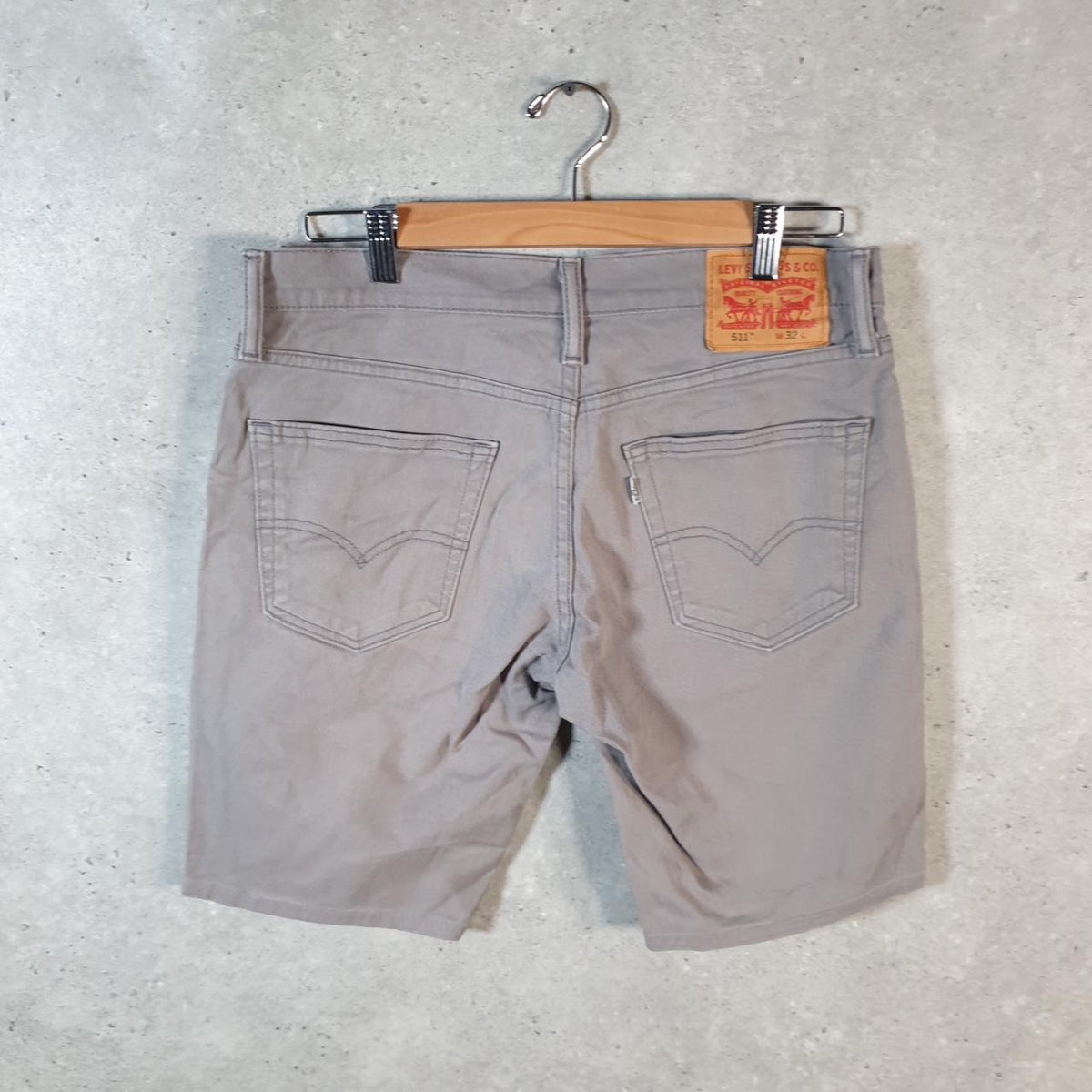 Vintage Levi’s 511 Baggy Shorts Jorts Cargo Mens W32 Grey Relaxed Denim