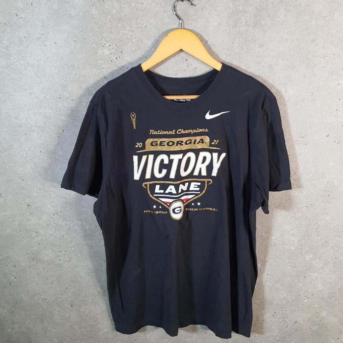 Vintage Nike 2021 Georgia Victory Lane T Shirt Men’s XL Black Logo Swoosh Athletic