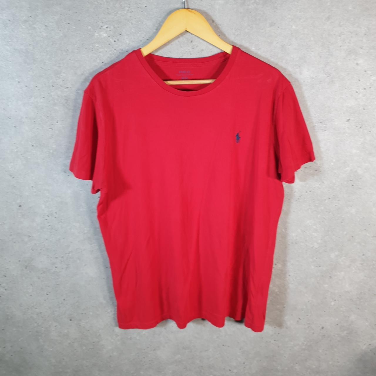 Vintage Ralph Lauren Polo T Shirt Men’s Medium Red Embroidered Classic Fit Pony C8613