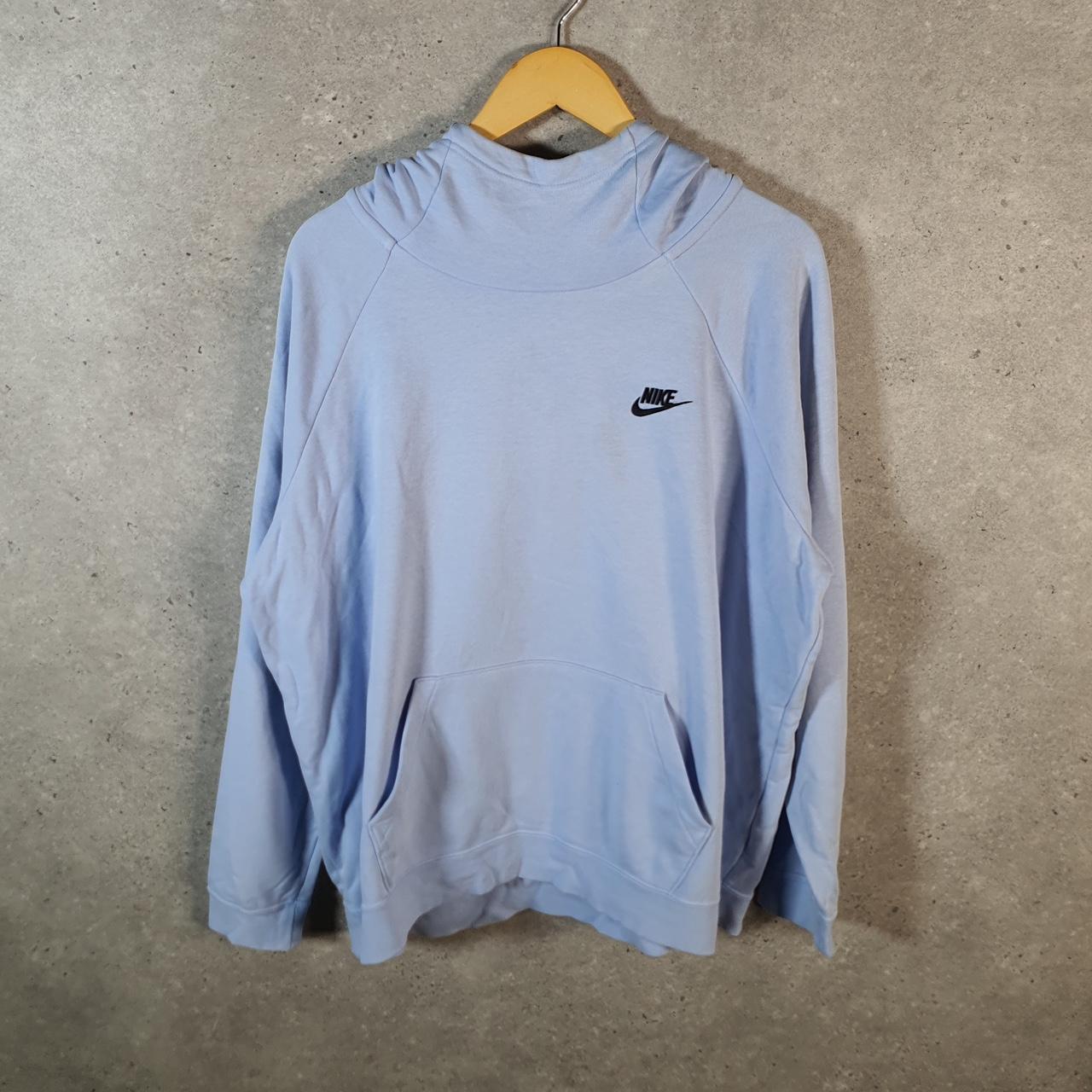 Vintage Nike Club Hoodie Womens 2XL Blue Swoosh Y2K Pullover Logo