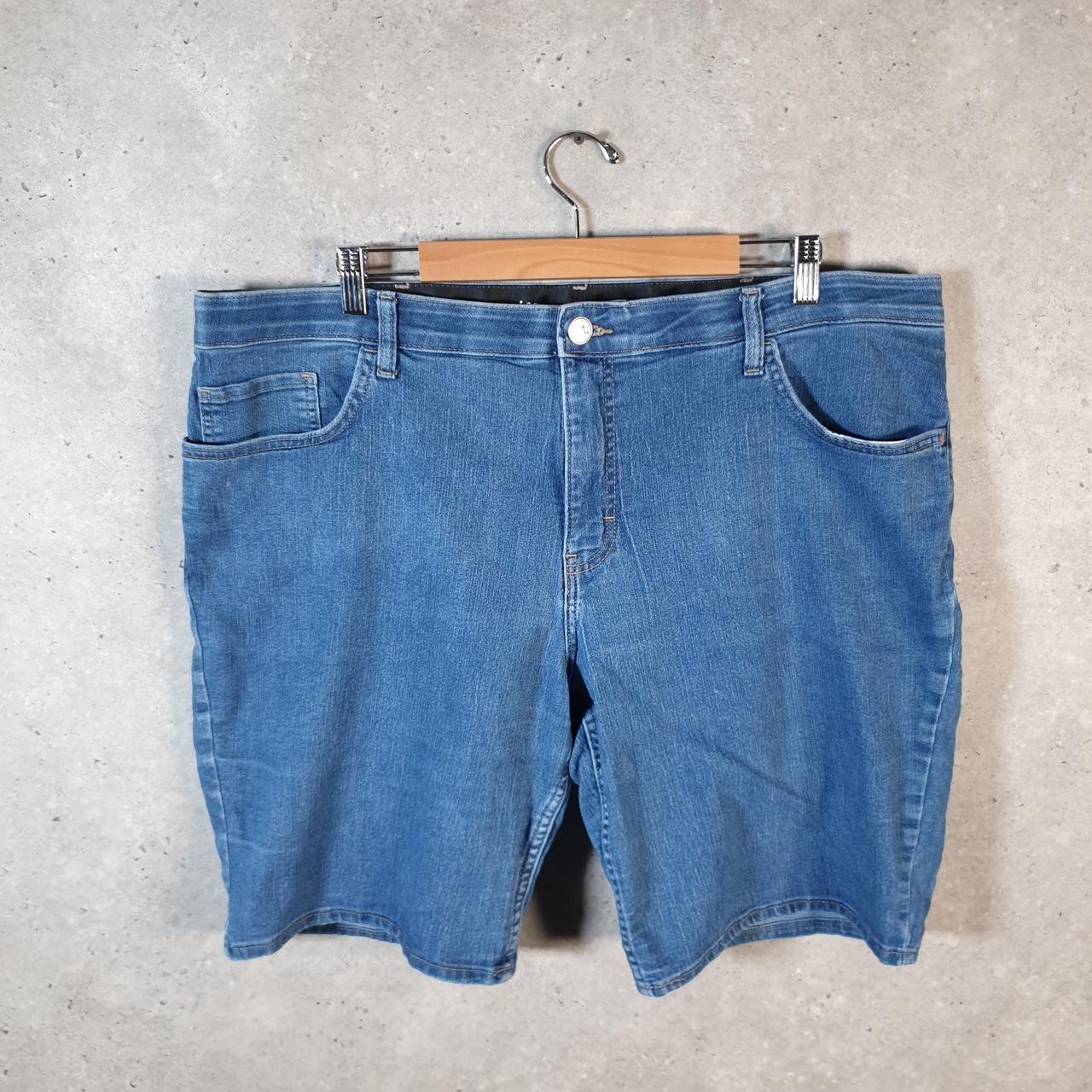Vintage Lee Baggy Shorts Jorts Cargo Womens W42 Blue Denim Relaxed Cargo
