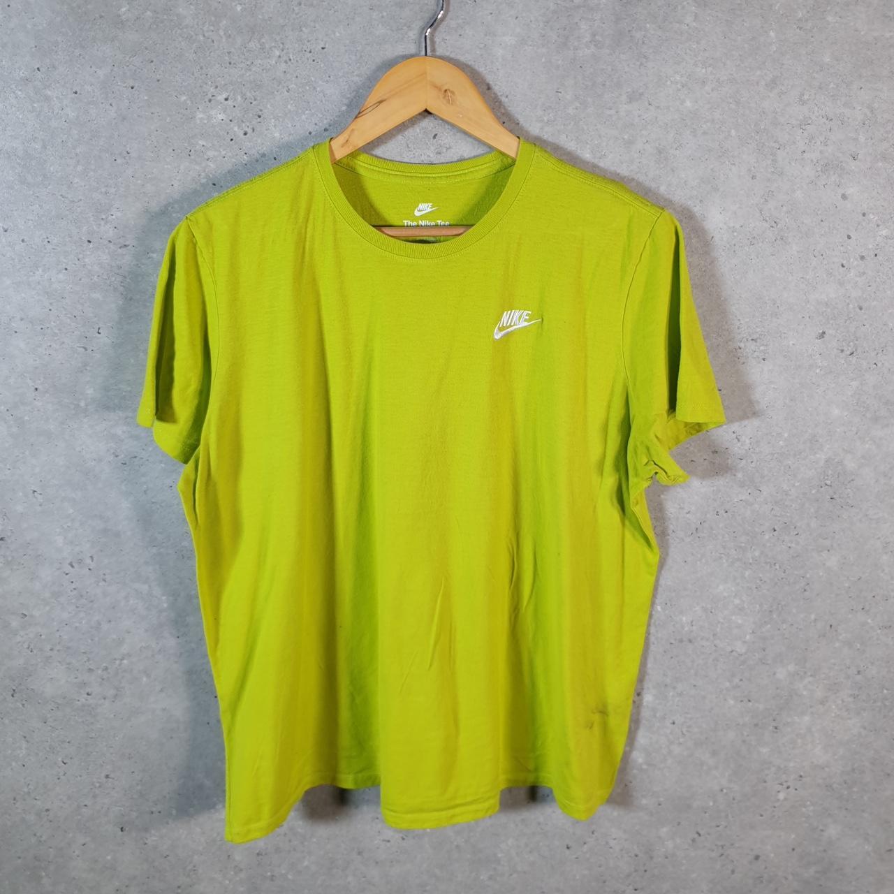 Vintage Nike Club T Shirt Womens XL Green Single Swoosh Logo Athletic C8277