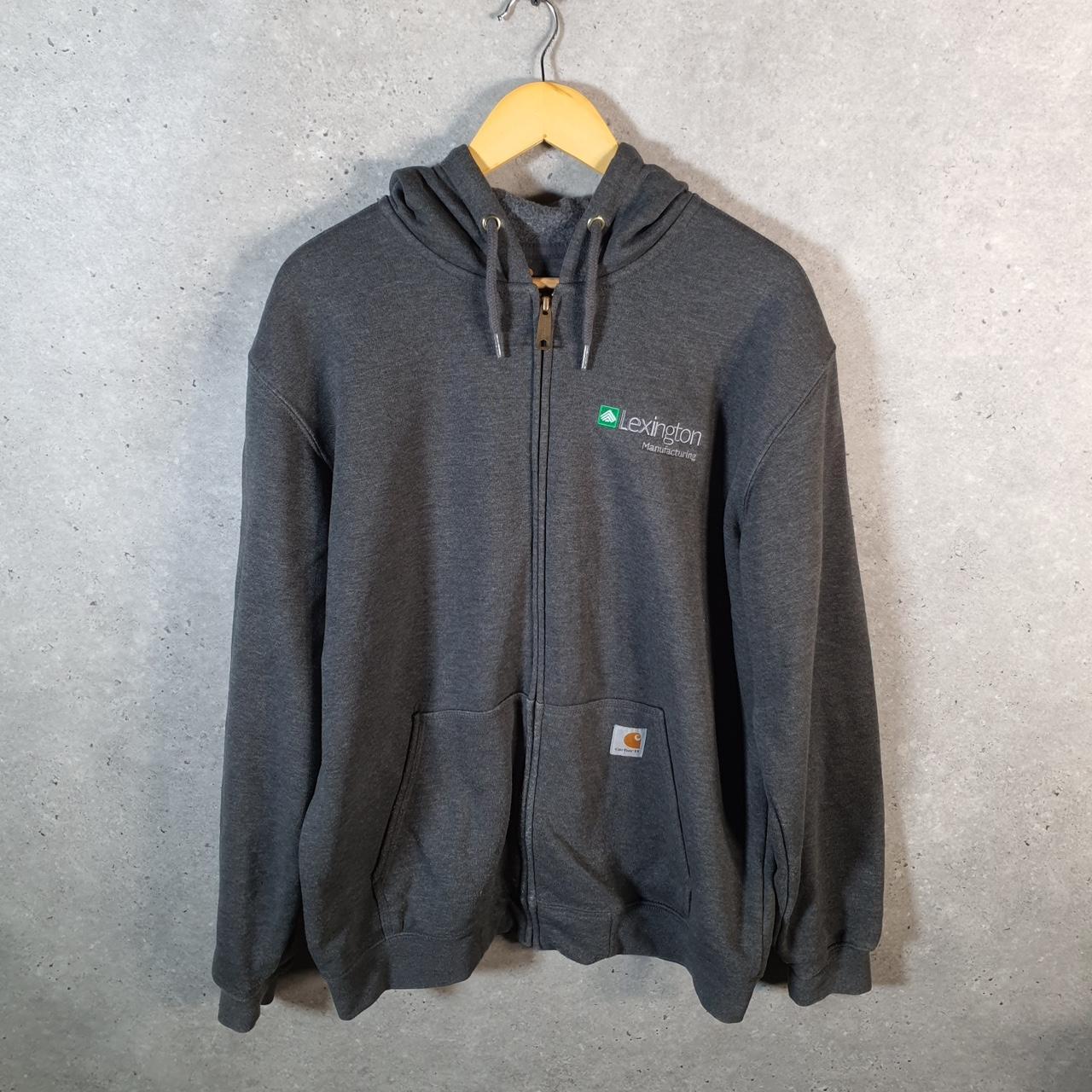 Vintage Carhartt Rain Defender Hoodie Men’s Large Grey Full Zip Blank USA Original Fit