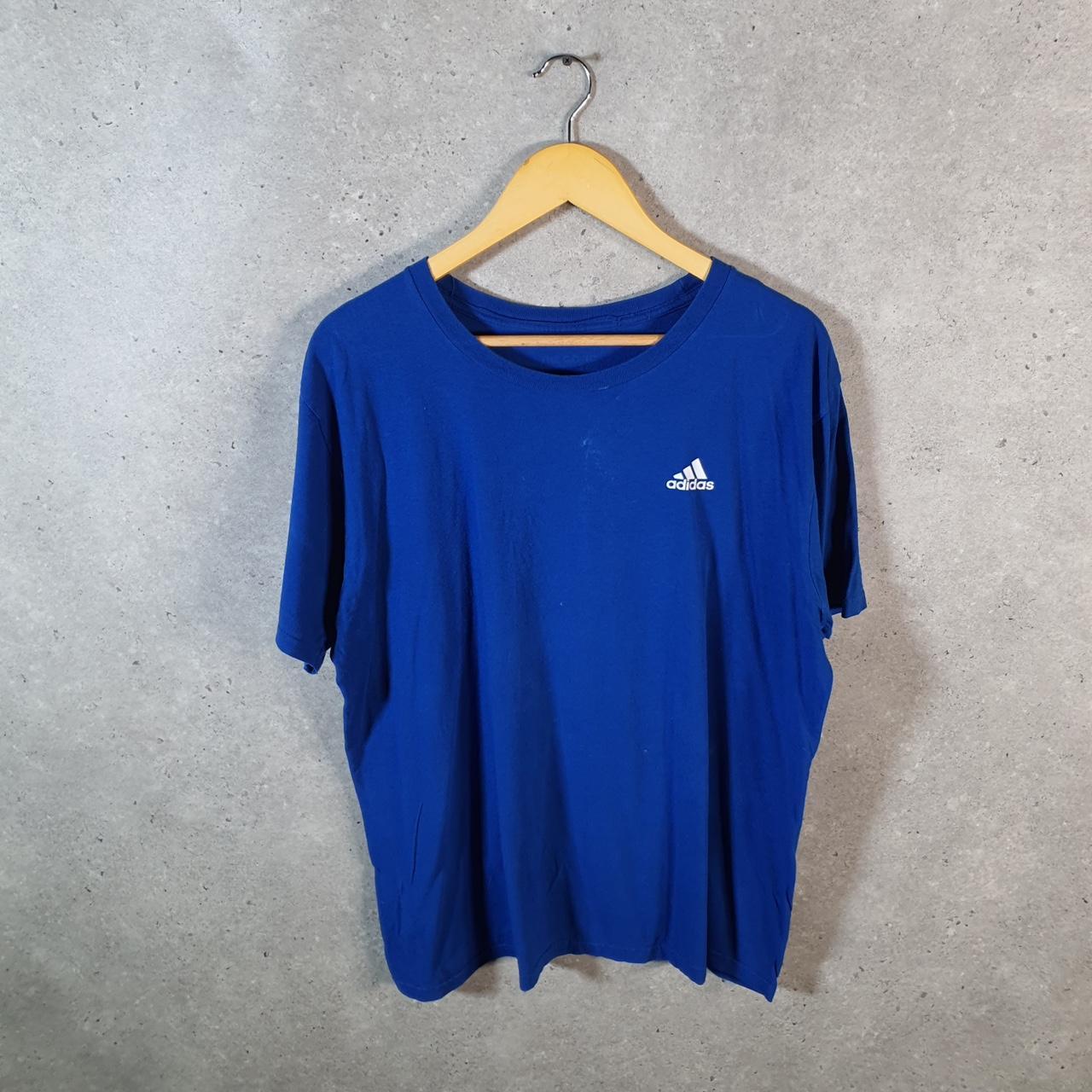 Vintage Adidas Go Tee Performance T Shirt Shirt Men’s Large Blue Three Stripes Logo Athletic