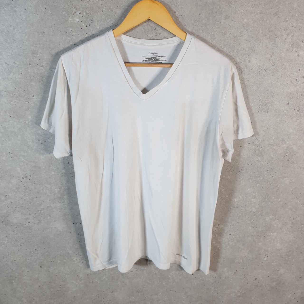 Vintage Calvin Klein Spellout Blank T Shirt Men’s Medium White Casual Sports