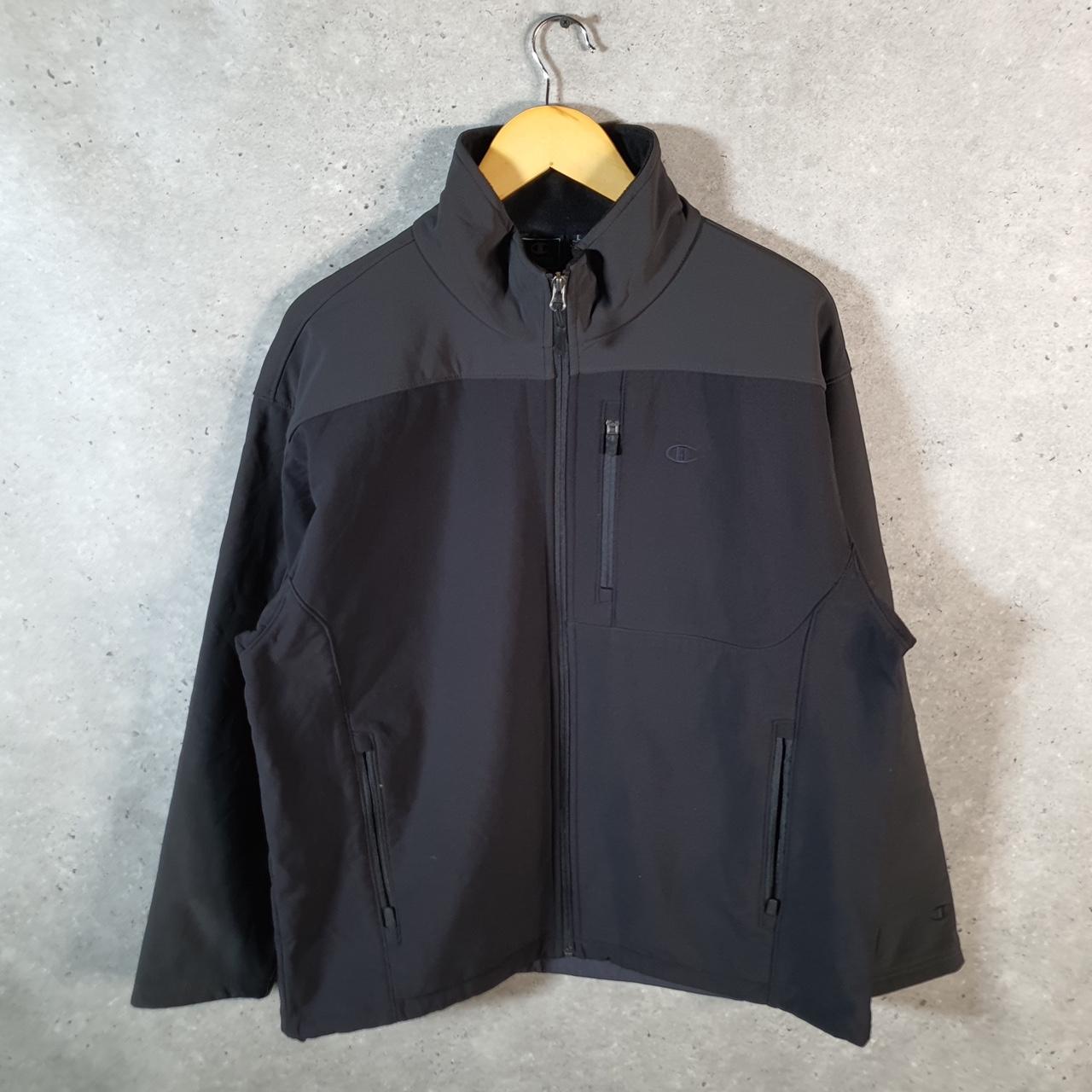 Vintage Champion Full Zip Fleece Sweatshirt Mens Large Black Embroidered Logo