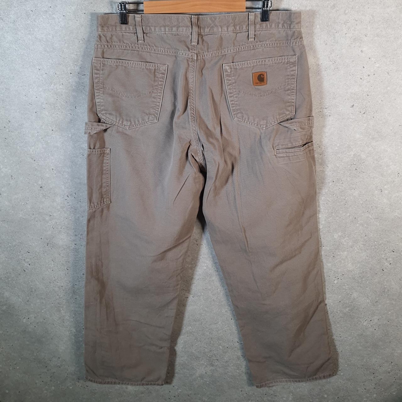 Vintage Carhartt Carpenter Trousers Mens W38 L32 Brown Loose Fit Workwear