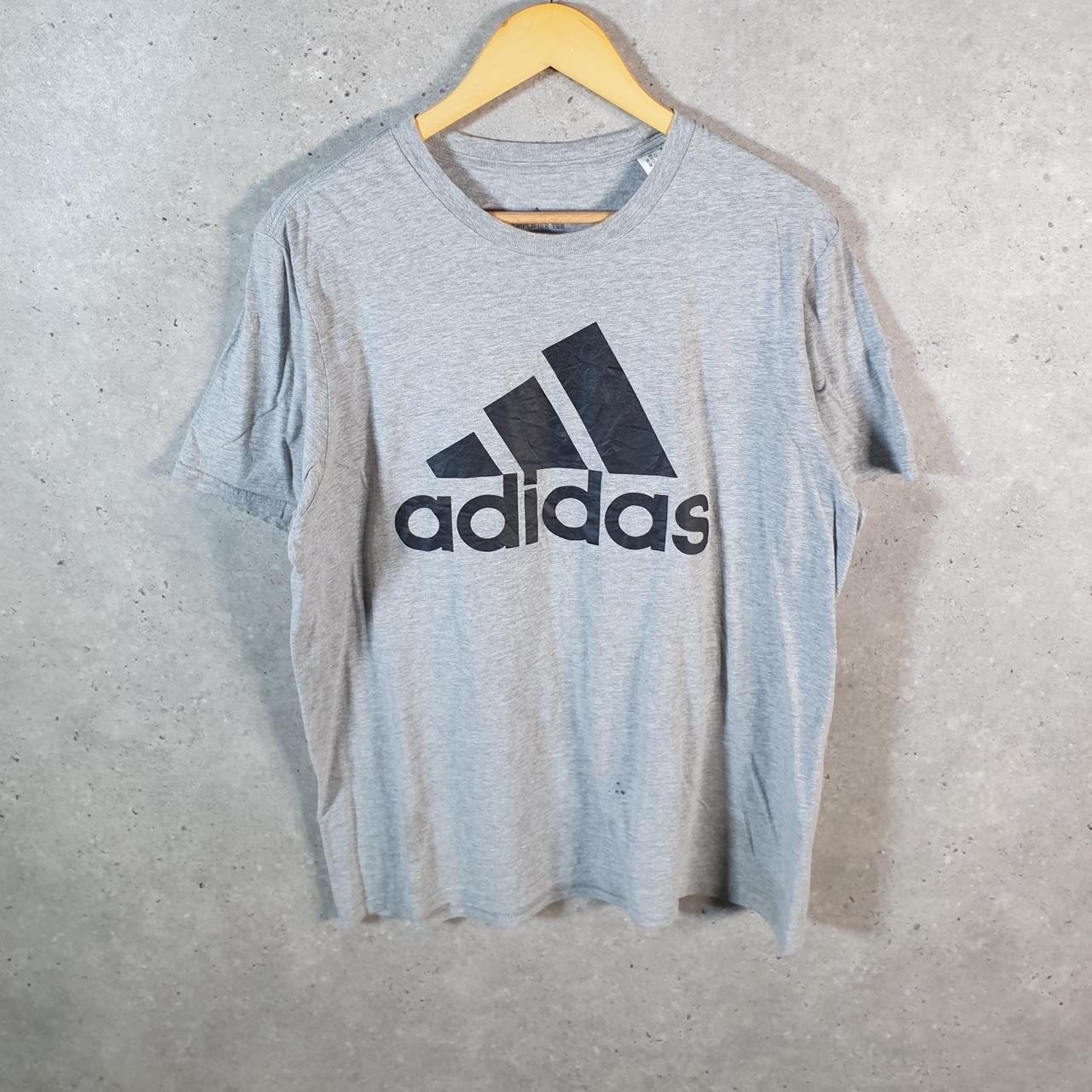 Vintage Adidas Amplifier T Shirt Men’s XL Grey Graphic Three Stripes Athletic