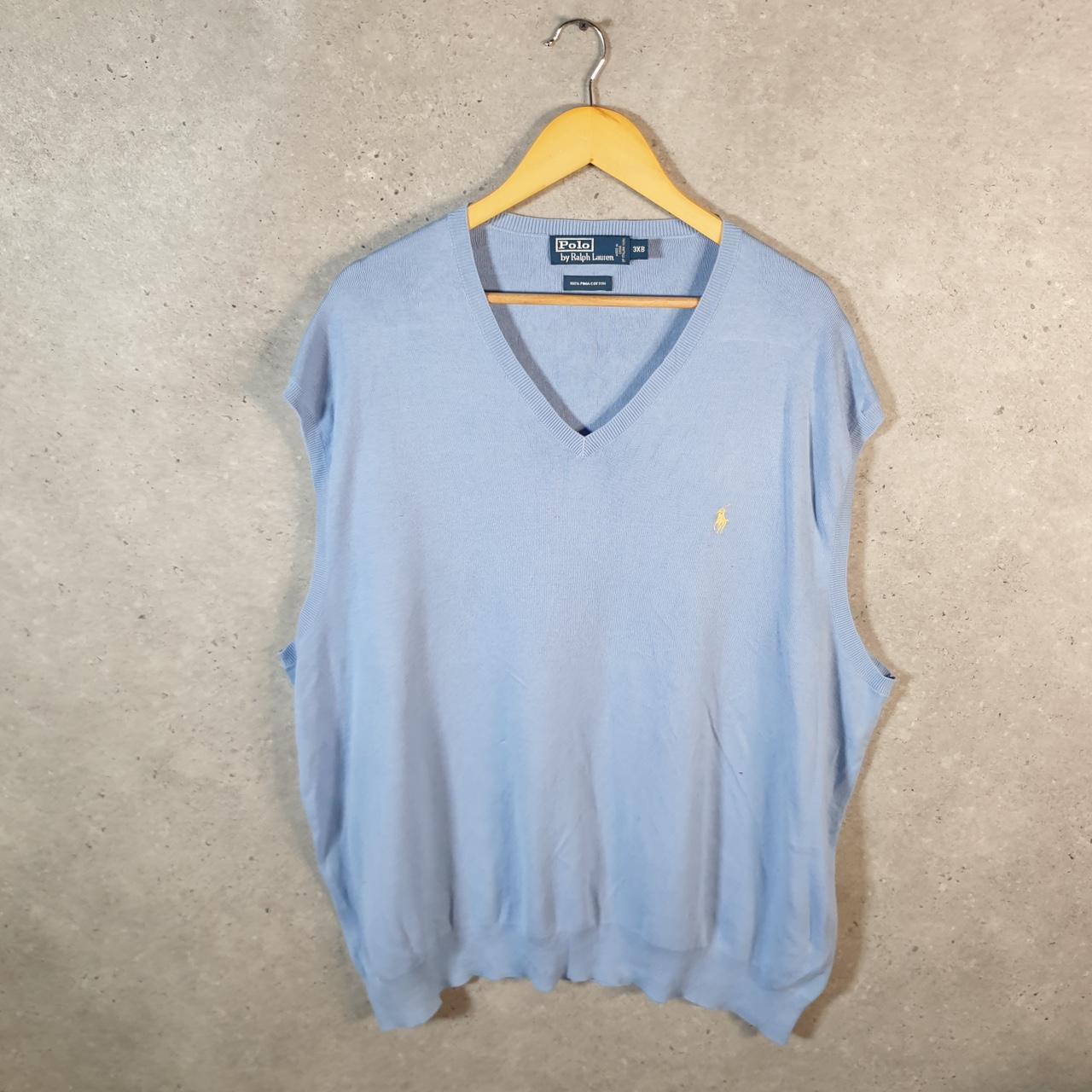 Vintage Ralph Lauren Polo Vest Tank Sweatshirt Men’s 3XL Blue Pima Cotton Pullover Pony
