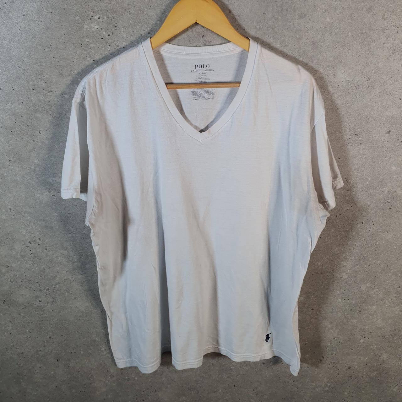 Vintage Ralph Lauren Polo USA T Shirt Men’s Large White Embroidered Classic Fit Pony