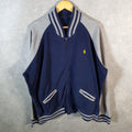 Vintage Ralph Lauren Polo Sweatshirt Men’s Large Navy Blue Cotton Full Zip Pony